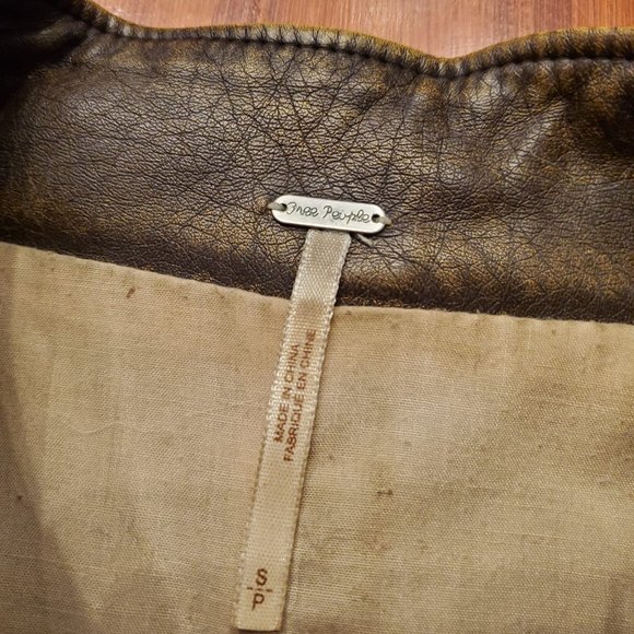 Free People Brown Leather Vest - Size Small - Picture 2 of 3